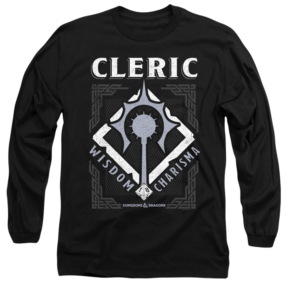 AN OFFCIALLY LICENSED DUNGEONS AND DRAGONS CLERIC MEN'S LONG SLEEVE T-SHIRT BLACK