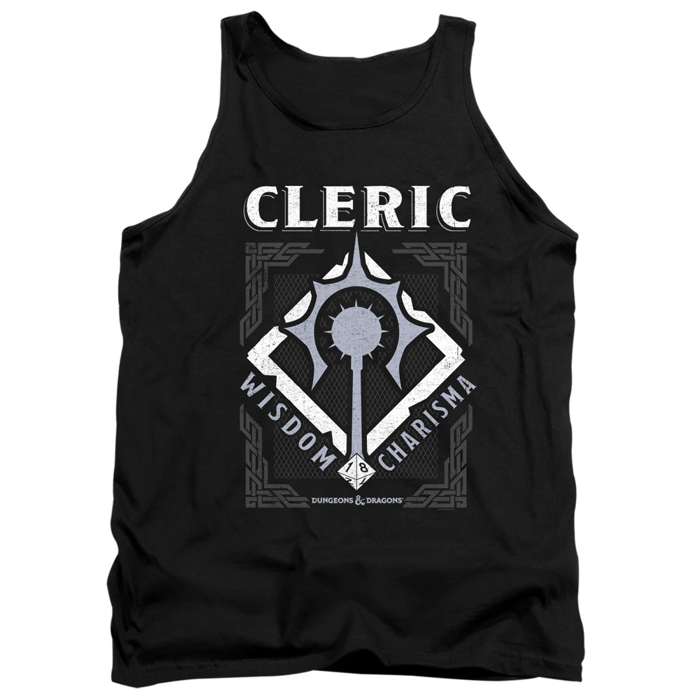AN OFFCIALLY LICENSED DUNGEONS AND DRAGONS CLERIC ADULT UNISEX TANK TOP BLACK
