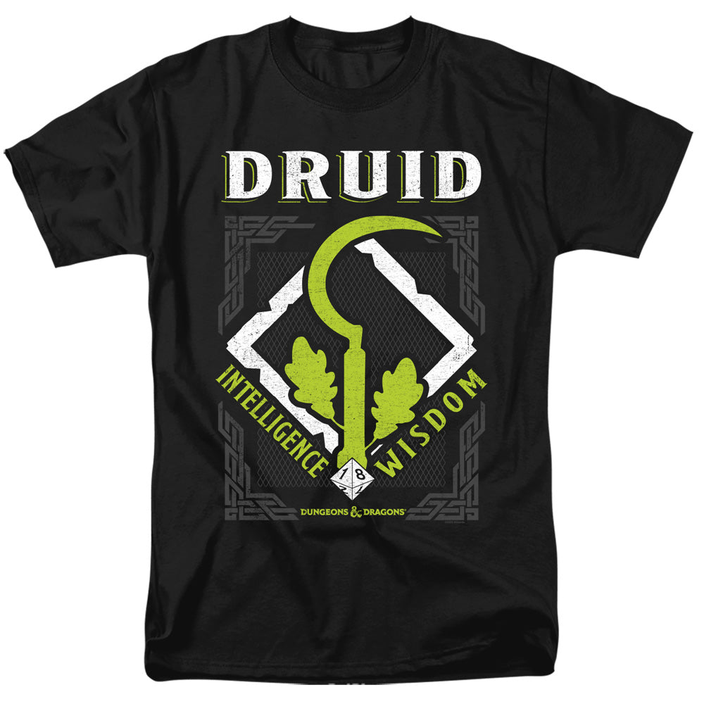 AN OFFCIALLY LICENSED DUNGEONS AND DRAGONS DRUID MEN'S REGULAR FIT T-SHIRT BLACK
