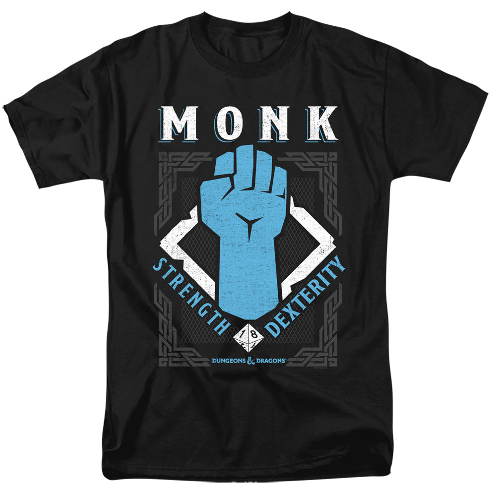 AN OFFCIALLY LICENSED DUNGEONS AND DRAGONS MONK MEN'S REGULAR FIT T-SHIRT BLACK