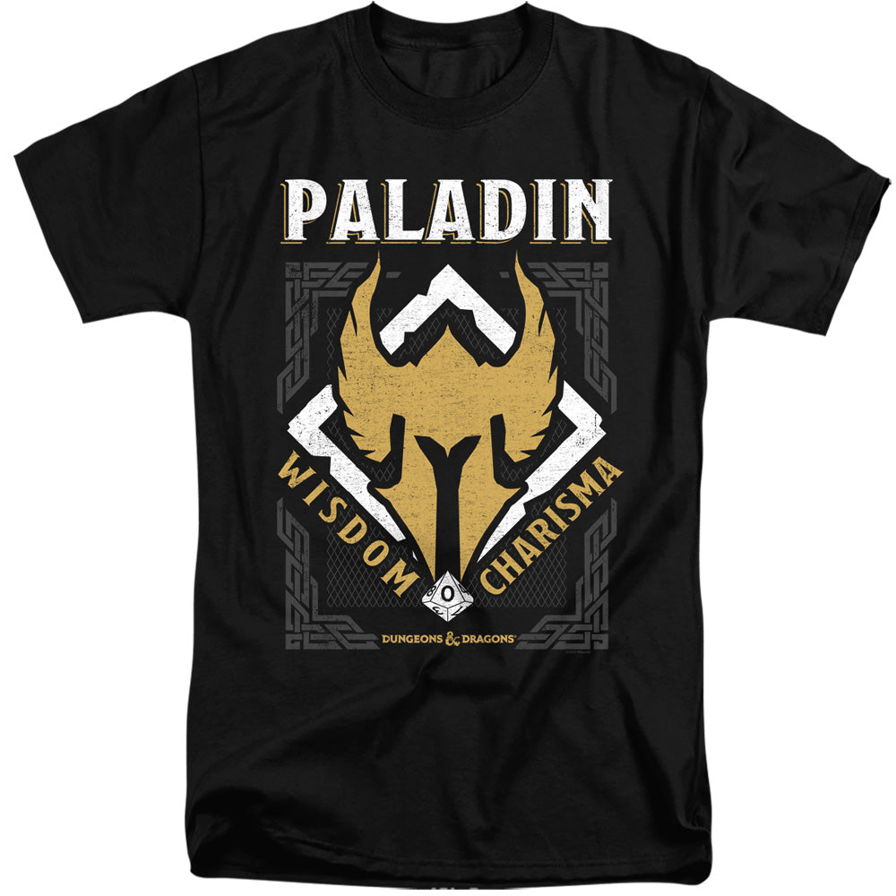 AN OFFCIALLY LICENSED DUNGEONS AND DRAGONS PALADIN MEN'S TALL FIT T-SHIRT BLACK