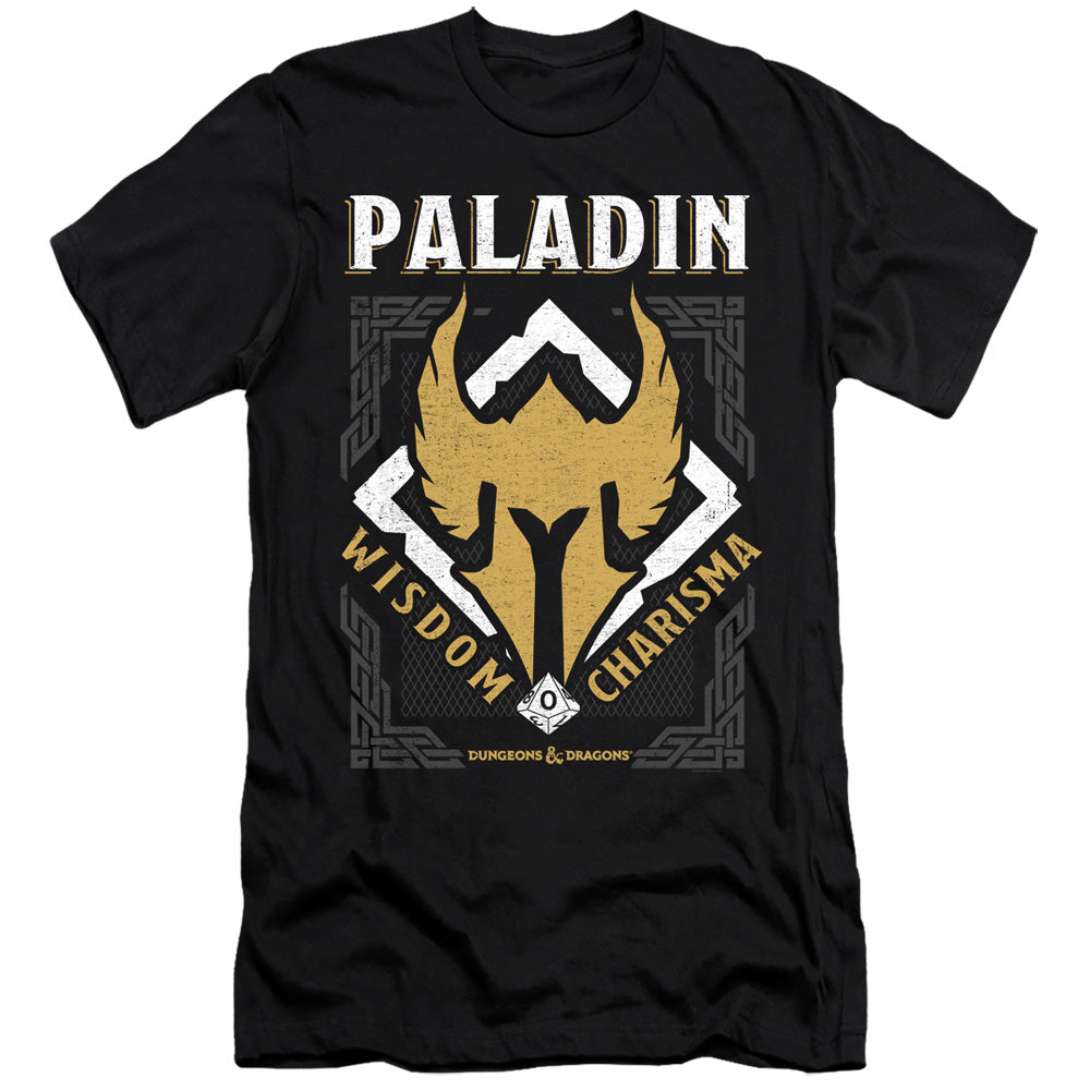 AN OFFCIALLY LICENSED DUNGEONS AND DRAGONS PALADIN MEN'S PREMIUM SLIM FIT T-SHIRT BLACK