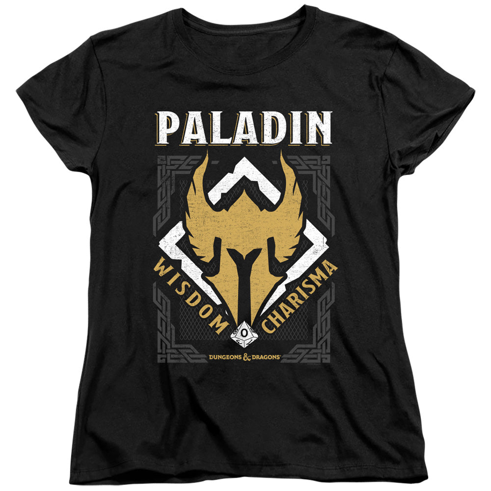 AN OFFCIALLY LICENSED DUNGEONS AND DRAGONS PALADIN WOMEN'S REGULAR FIT T-SHIRT BLACK