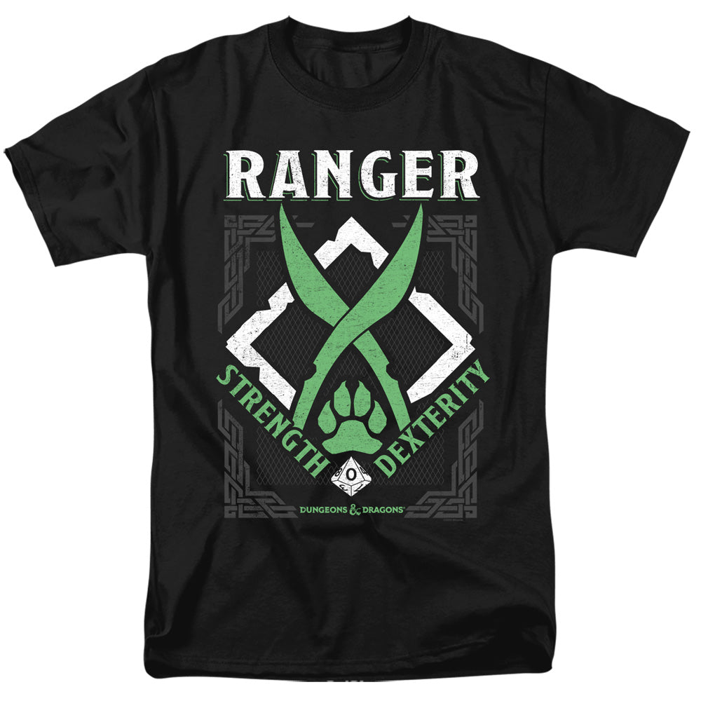 AN OFFCIALLY LICENSED DUNGEONS AND DRAGONS RANGER MEN'S REGULAR FIT T-SHIRT BLACK