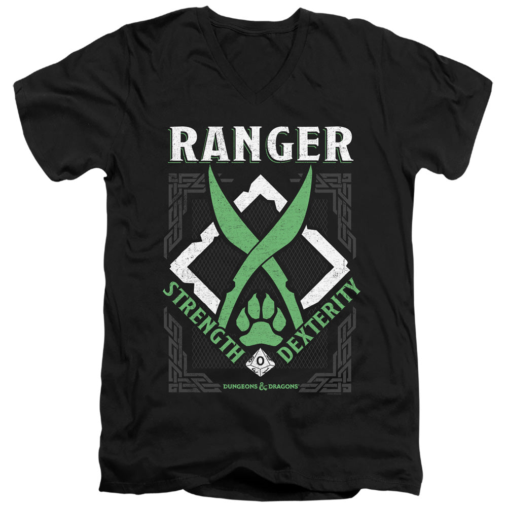 AN OFFCIALLY LICENSED DUNGEONS AND DRAGONS RANGER MEN'S V-NECK T-SHIRT BLACK