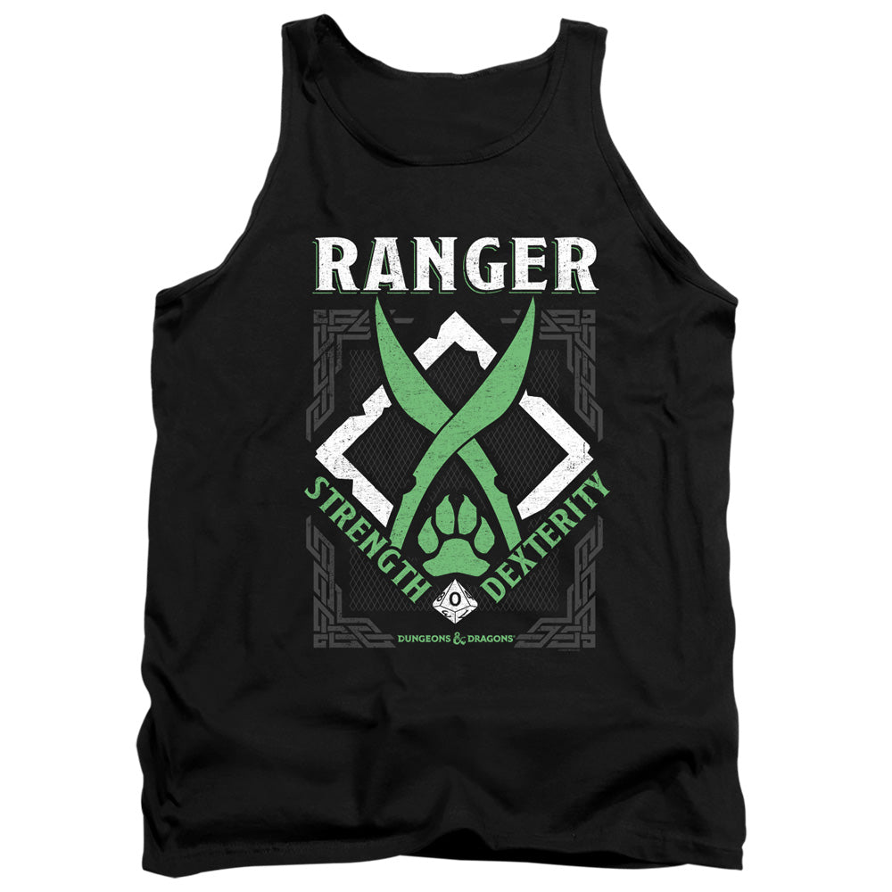 AN OFFCIALLY LICENSED DUNGEONS AND DRAGONS RANGER ADULT UNISEX TANK TOP BLACK