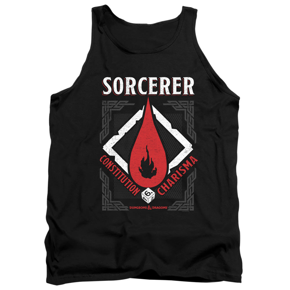 AN OFFCIALLY LICENSED DUNGEONS AND DRAGONS SORCERER ADULT UNISEX TANK TOP BLACK