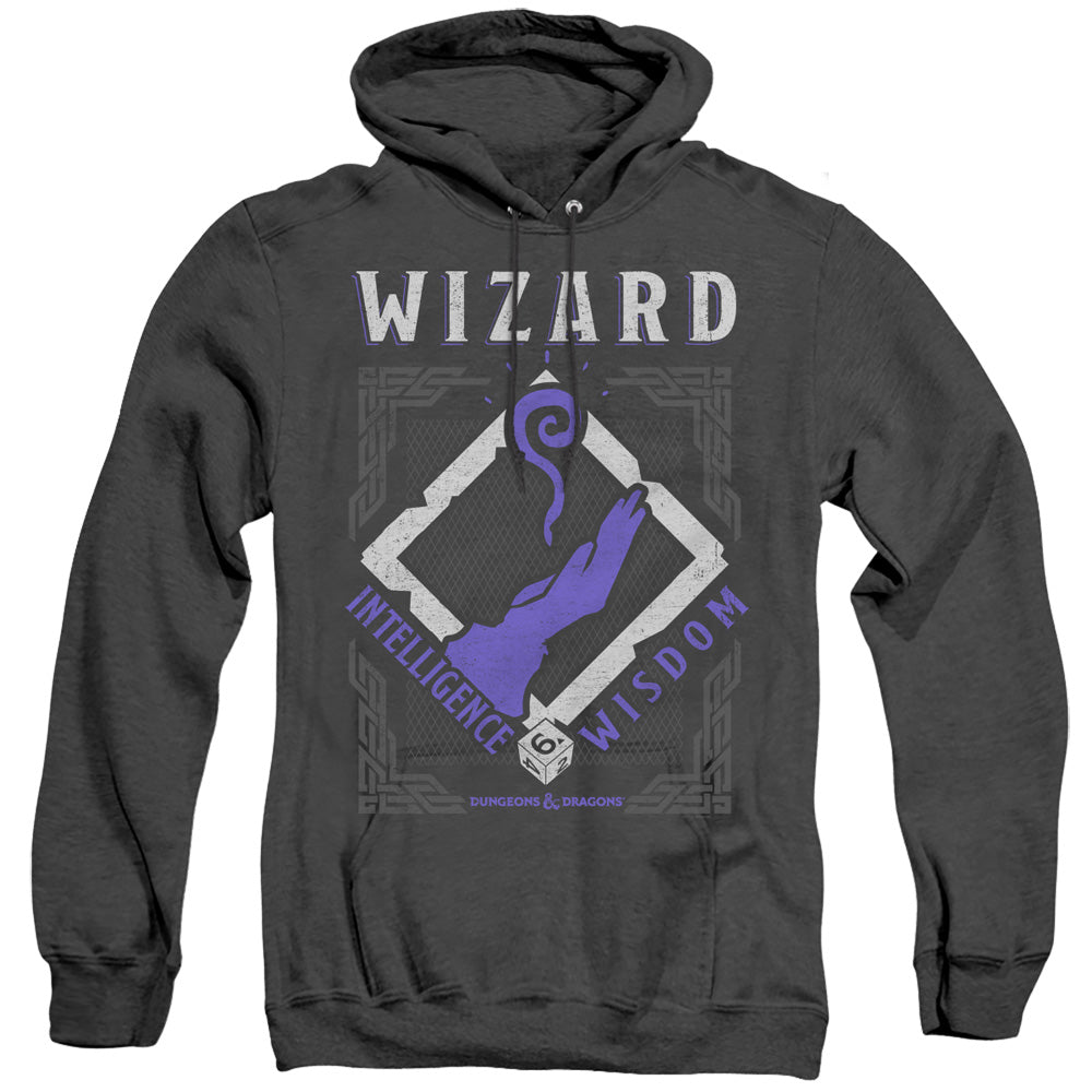 AN OFFCIALLY LICENSED DUNGEONS AND DRAGONS WIZARD ADULT UNISEX HEATHER PULLOVER HOODIE BLACK