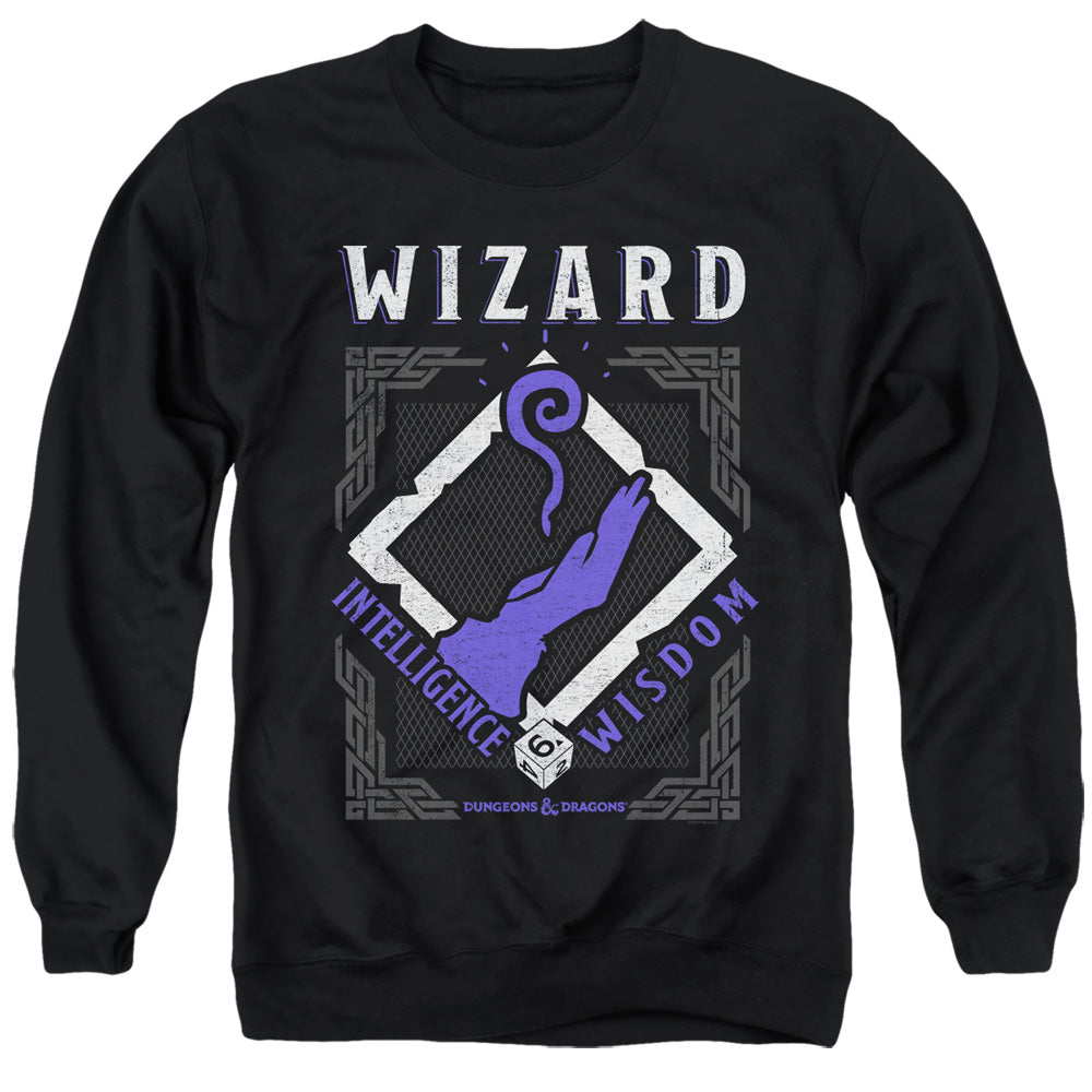 AN OFFCIALLY LICENSED DUNGEONS AND DRAGONS WIZARD ADULT UNISEX CREWNECK SWEATSHIRT BLACK