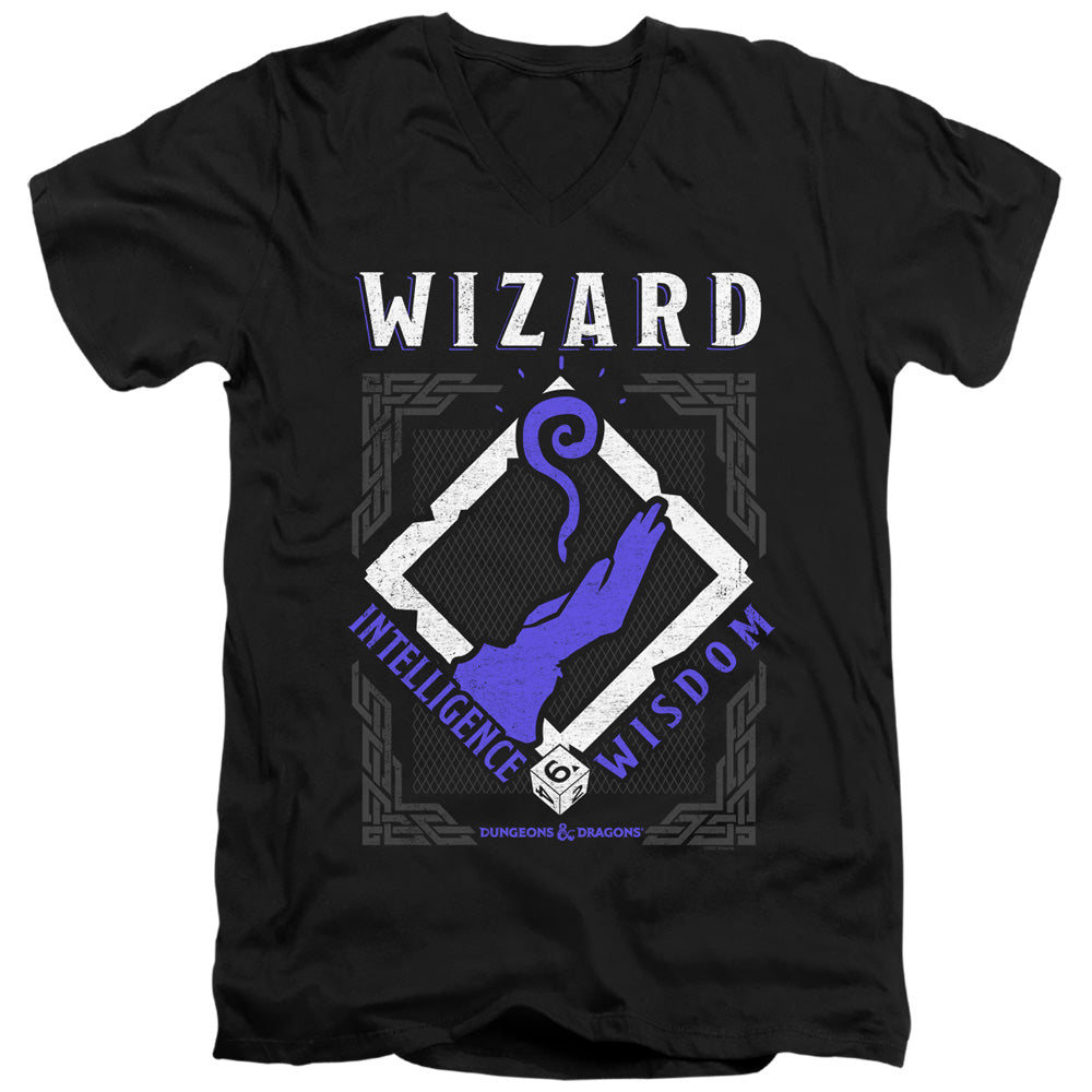AN OFFCIALLY LICENSED DUNGEONS AND DRAGONS WIZARD MEN'S V-NECK T-SHIRT BLACK
