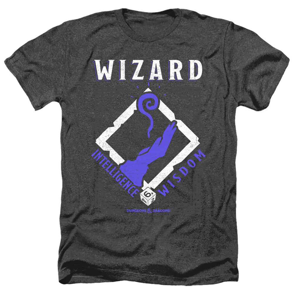 AN OFFCIALLY LICENSED DUNGEONS AND DRAGONS WIZARD MEN'S HEATHER T-SHIRT CHARCOAL