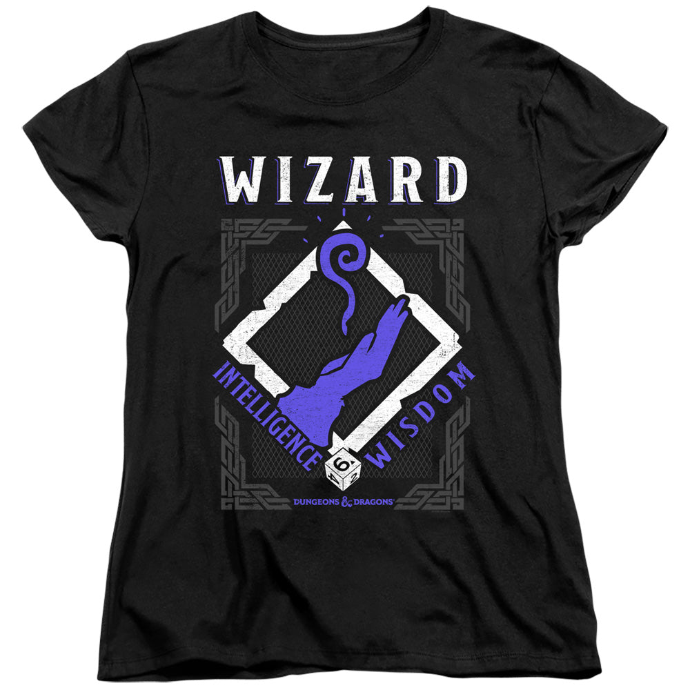 AN OFFCIALLY LICENSED DUNGEONS AND DRAGONS WIZARD WOMEN'S REGULAR FIT T-SHIRT BLACK