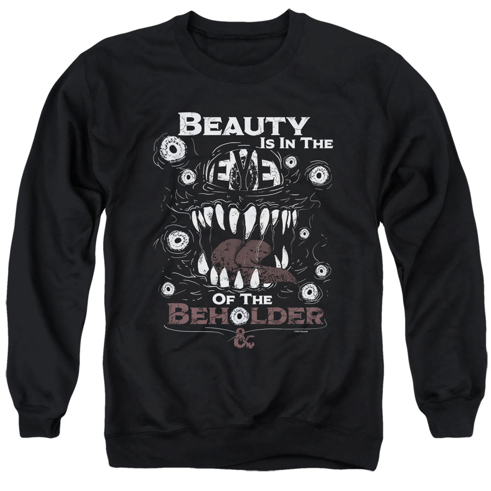 AN OFFCIALLY LICENSED DUNGEONS AND DRAGONS EYE OF THE BEHOLDER ADULT UNISEX CREWNECK SWEATSHIRT BLACK