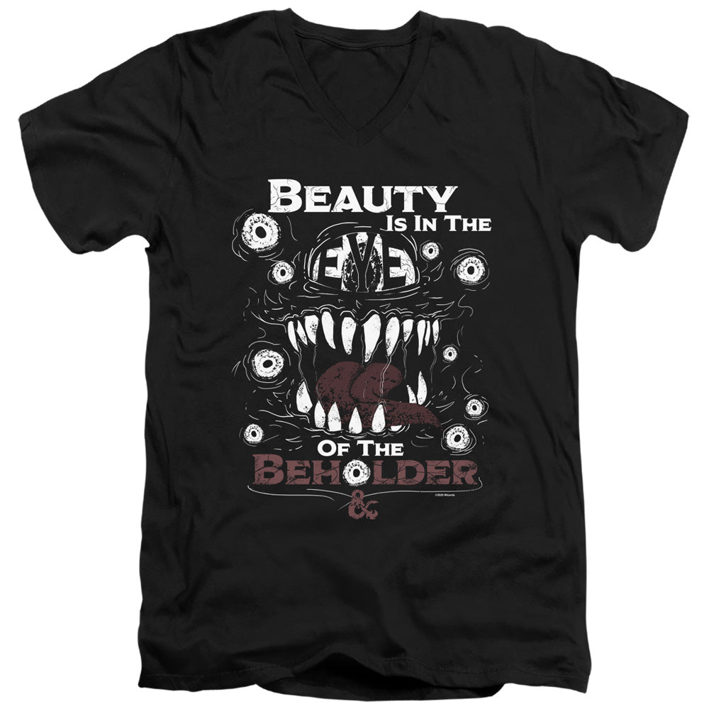 AN OFFCIALLY LICENSED DUNGEONS AND DRAGONS EYE OF THE BEHOLDER MEN'S V-NECK T-SHIRT BLACK