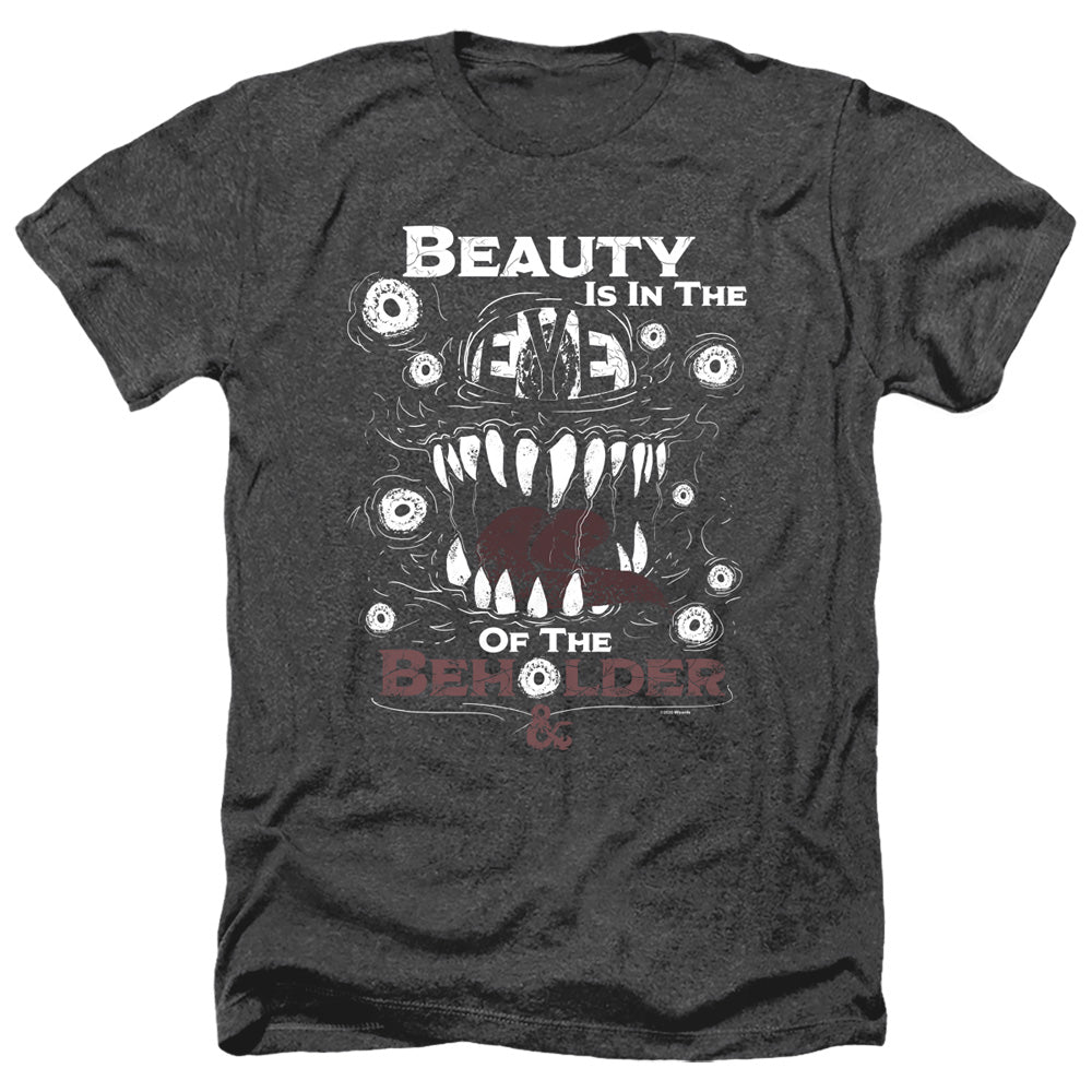 AN OFFCIALLY LICENSED DUNGEONS AND DRAGONS EYE OF THE BEHOLDER MEN'S HEATHER T-SHIRT CHARCOAL