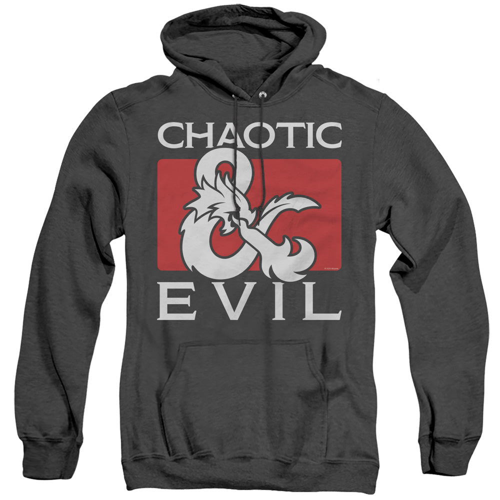 AN OFFCIALLY LICENSED DUNGEONS AND DRAGONS CHAOTIC EVIL ADULT UNISEX HEATHER PULLOVER HOODIE BLACK