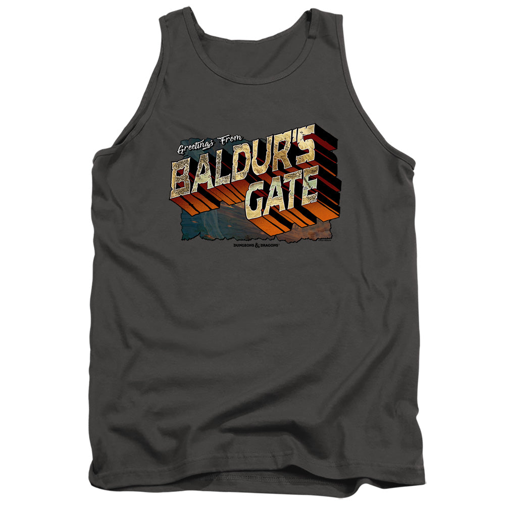 AN OFFCIALLY LICENSED DUNGEONS AND DRAGONS BALDURS GATE ADULT UNISEX TANK TOP CHARCOAL