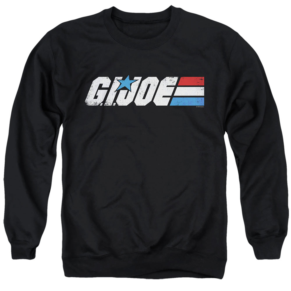 AN OFFCIALLY LICENSED G.I. JOE DISTRESSED LOGO ADULT UNISEX CREWNECK SWEATSHIRT BLACK