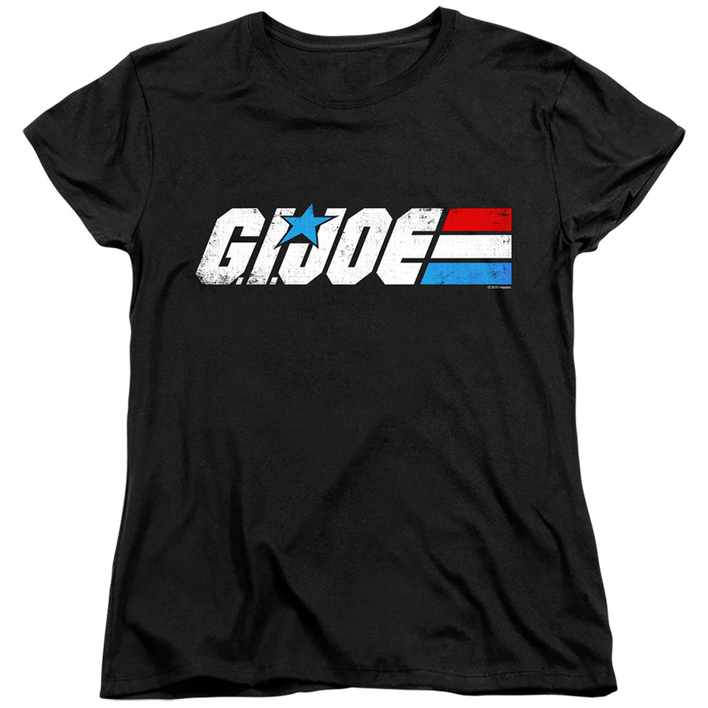 AN OFFCIALLY LICENSED G.I. JOE DISTRESSED LOGO WOMEN'S REGULAR FIT T-SHIRT BLACK