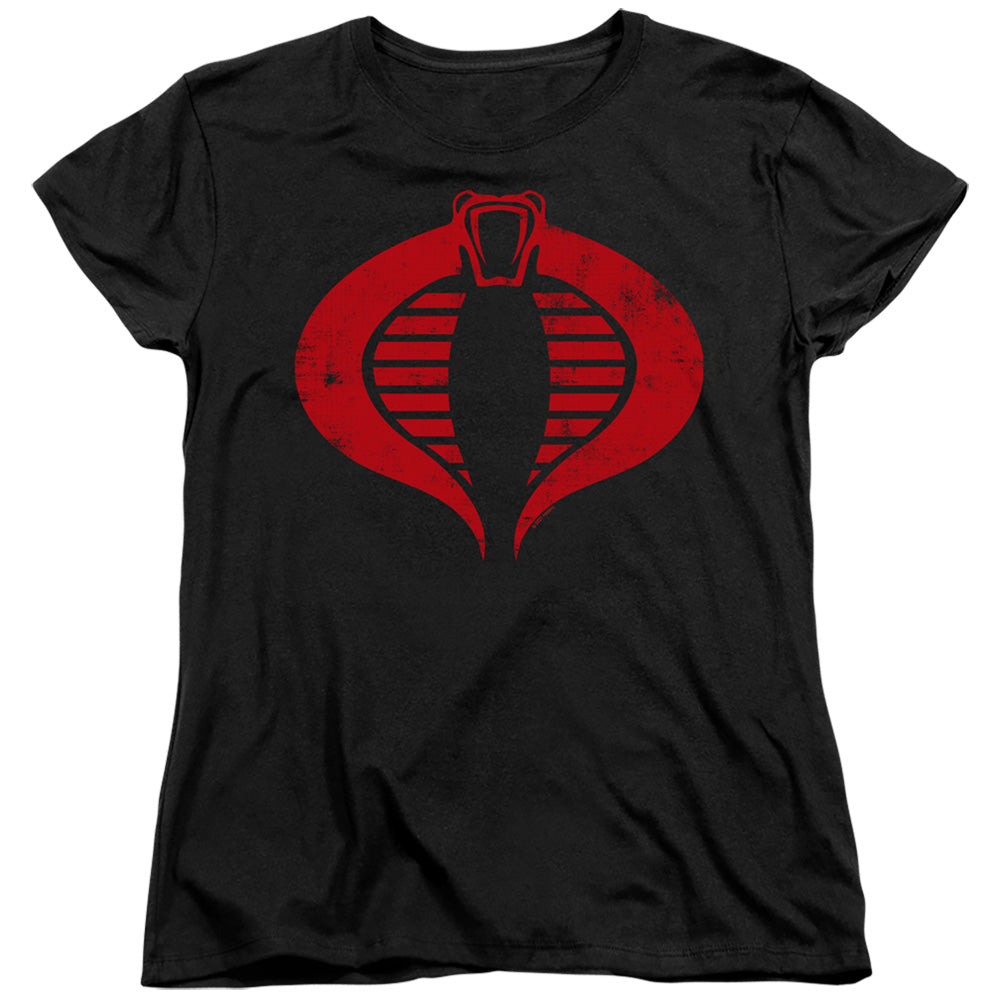 AN OFFCIALLY LICENSED G.I. JOE COBRA LOGO WOMEN'S REGULAR FIT T-SHIRT BLACK