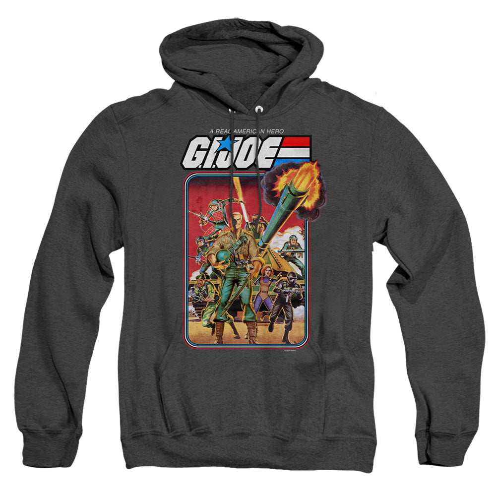 AN OFFCIALLY LICENSED G.I. JOE HERO GROUP ADULT UNISEX HEATHER PULLOVER HOODIE BLACK