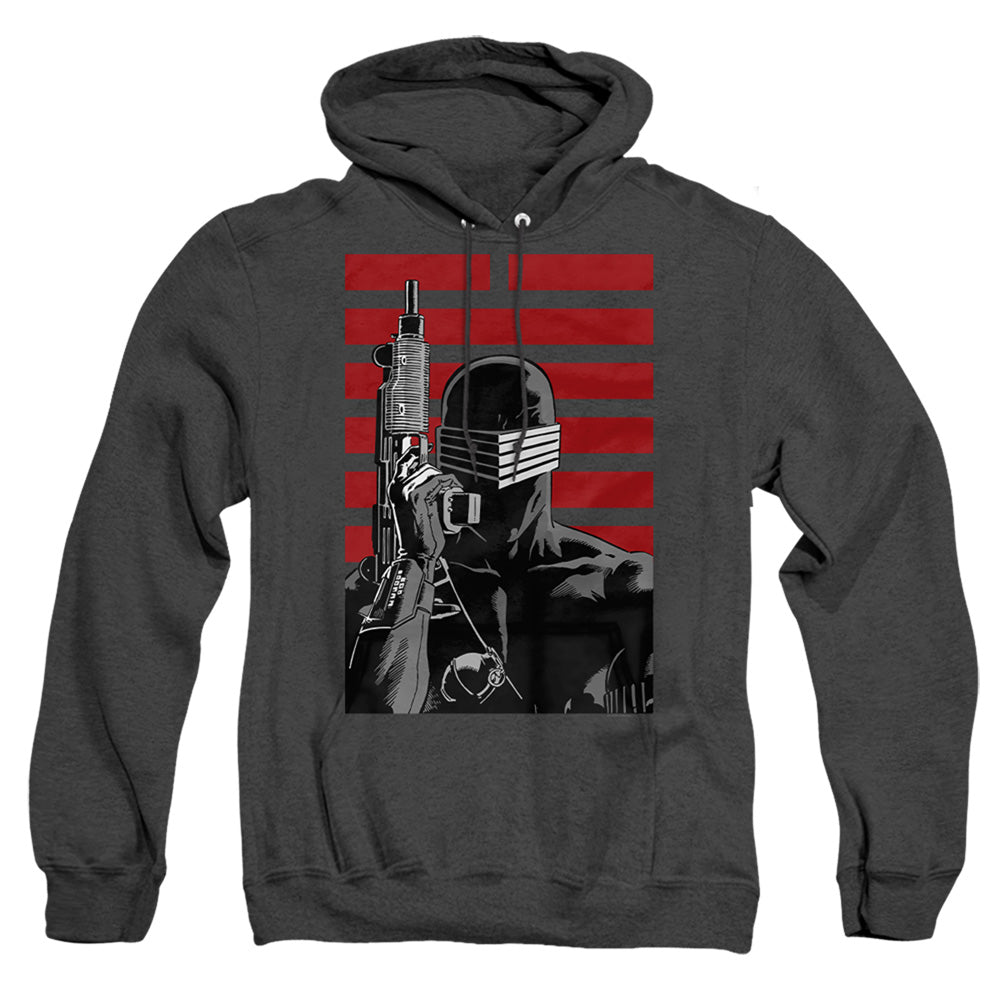AN OFFCIALLY LICENSED G.I. JOE SNAKE EYES NINJA ADULT UNISEX HEATHER PULLOVER HOODIE BLACK
