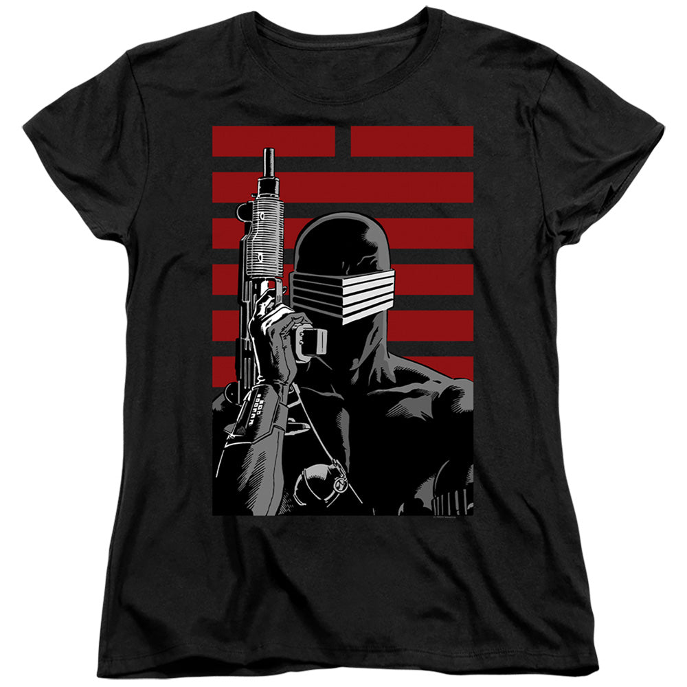 AN OFFCIALLY LICENSED G.I. JOE SNAKE EYES NINJA WOMEN'S REGULAR FIT T-SHIRT BLACK