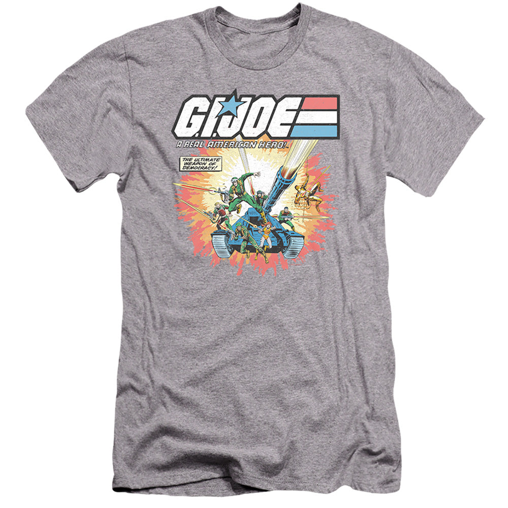 AN OFFCIALLY LICENSED G.I. JOE REAL AMERICAN HERO MEN'S PREMIUM SLIM FIT T-SHIRT ATHLETIC HEATHER