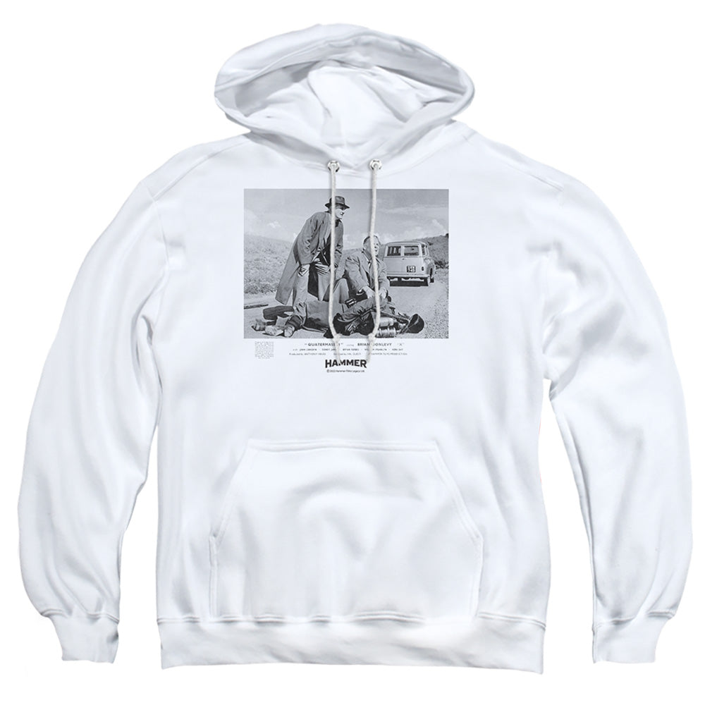 AN OFFCIALLY LICENSED HAMMER HOUSE OF HORROR QUARTERMASS 11 ADULT UNISEX PULLOVER HOODIE WHITE