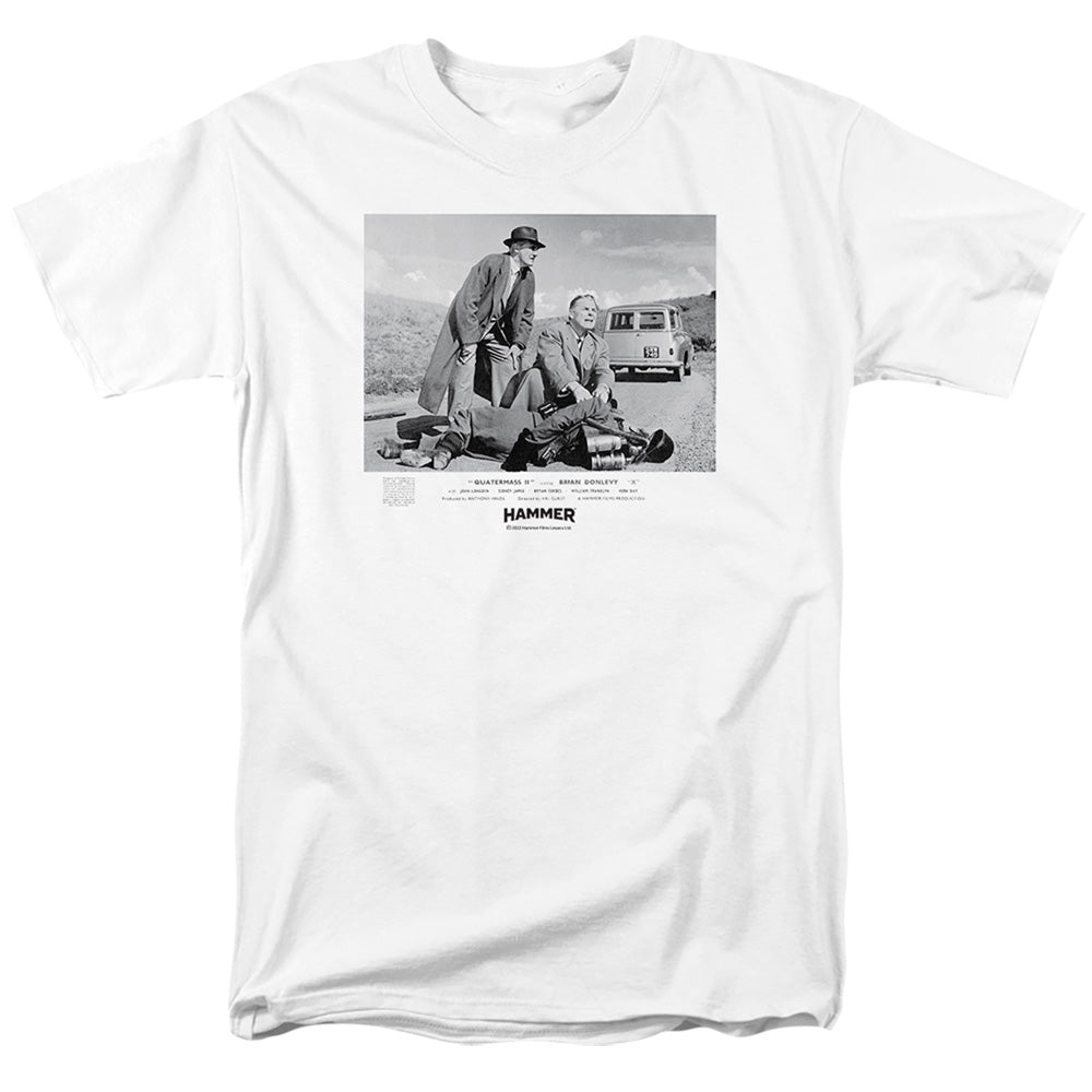 AN OFFCIALLY LICENSED HAMMER HOUSE OF HORROR QUARTERMASS 11 MEN'S REGULAR FIT T-SHIRT WHITE