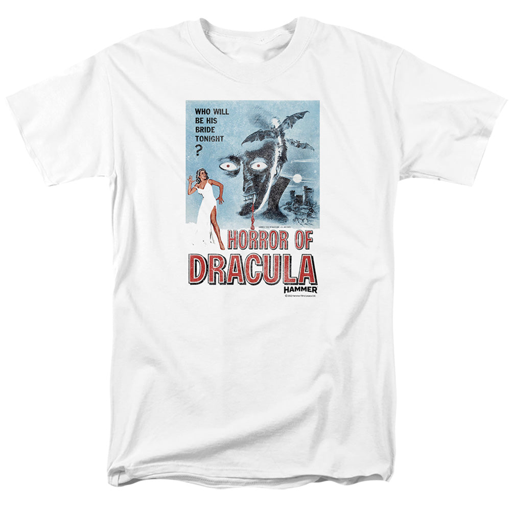 AN OFFCIALLY LICENSED HAMMER HOUSE OF HORROR HORROR TONIGHT MEN'S REGULAR FIT T-SHIRT WHITE