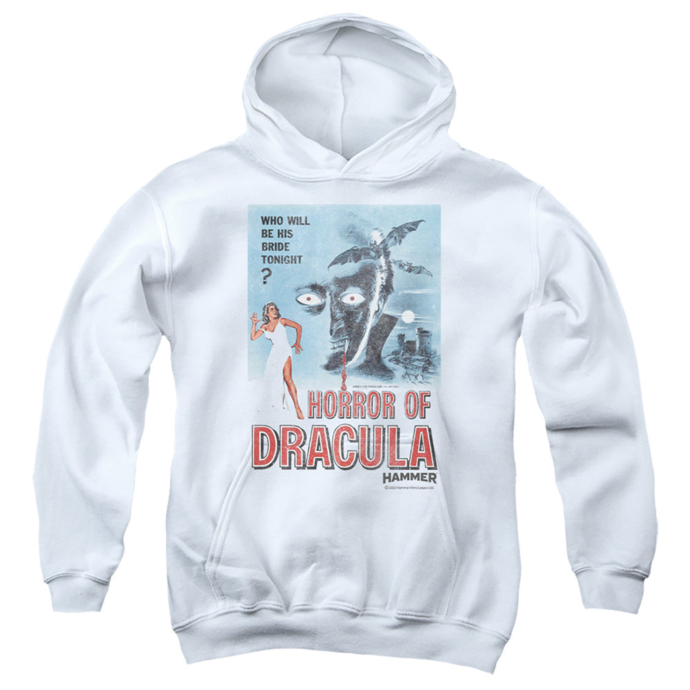 AN OFFCIALLY LICENSED HAMMER HOUSE OF HORROR HORROR TONIGHT YOUTH HOODIE WHITE