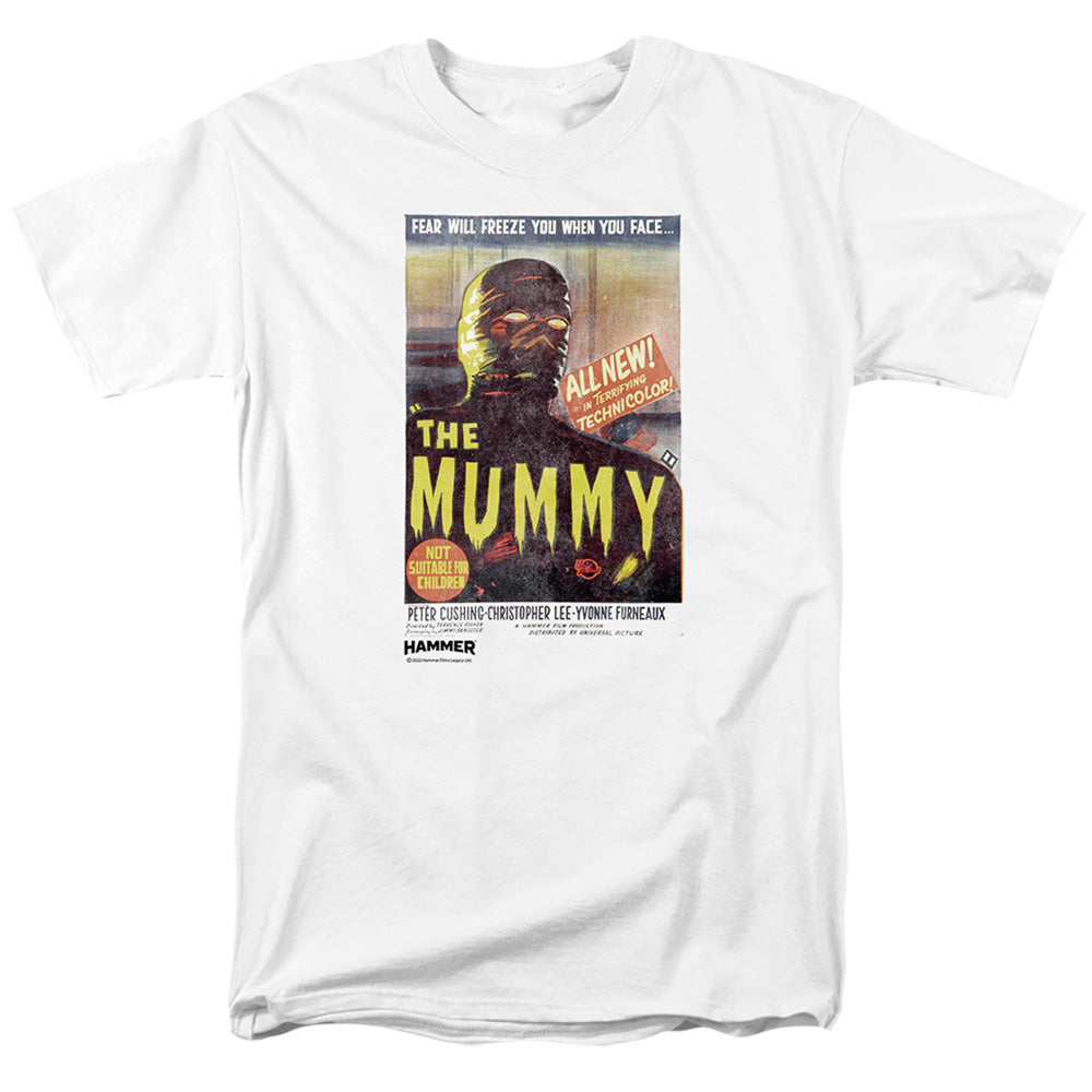 AN OFFCIALLY LICENSED HAMMER HOUSE OF HORROR THE MUMMY MEN'S REGULAR FIT T-SHIRT WHITE