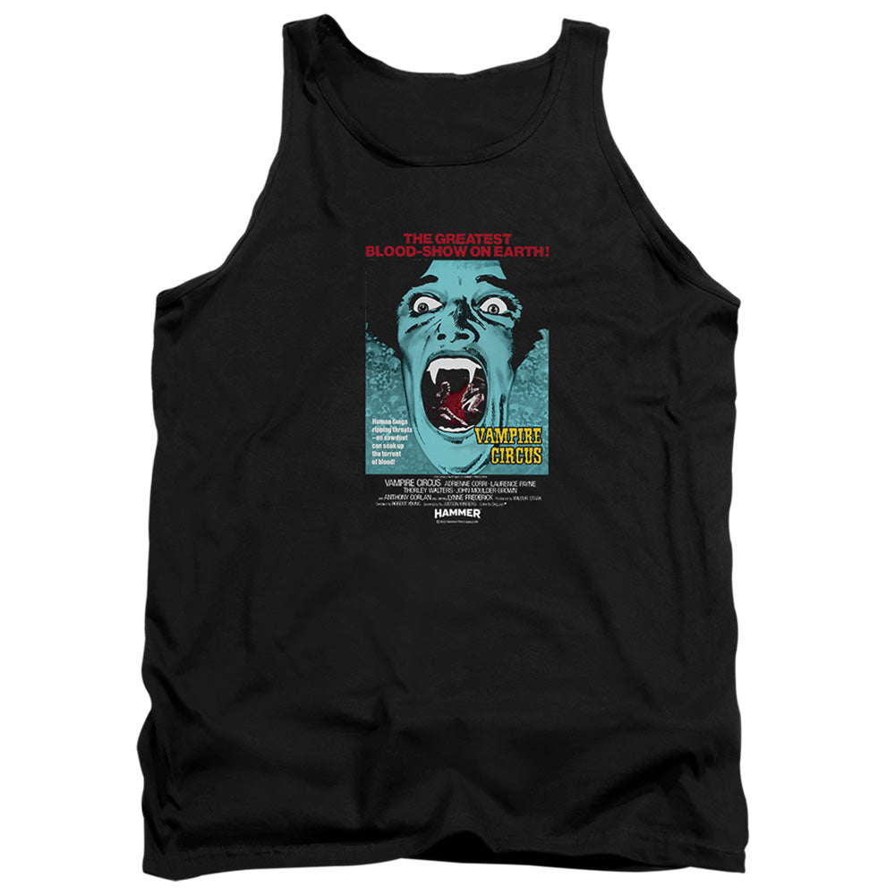 AN OFFCIALLY LICENSED HAMMER HOUSE OF HORROR VAMPIRE CIRCUS DARK ADULT UNISEX TANK TOP BLACK