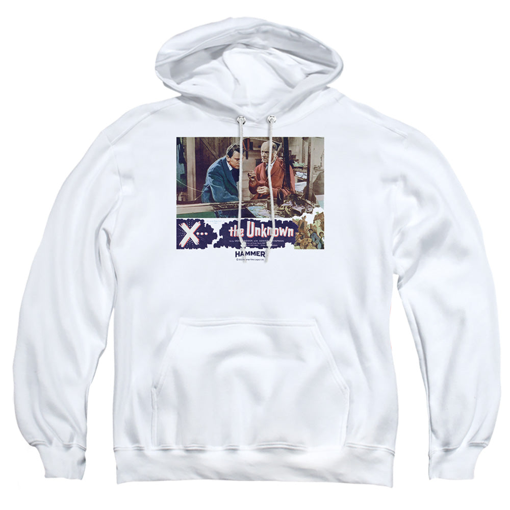 AN OFFCIALLY LICENSED HAMMER HOUSE OF HORROR THE UNKOWN ADULT UNISEX PULLOVER HOODIE WHITE