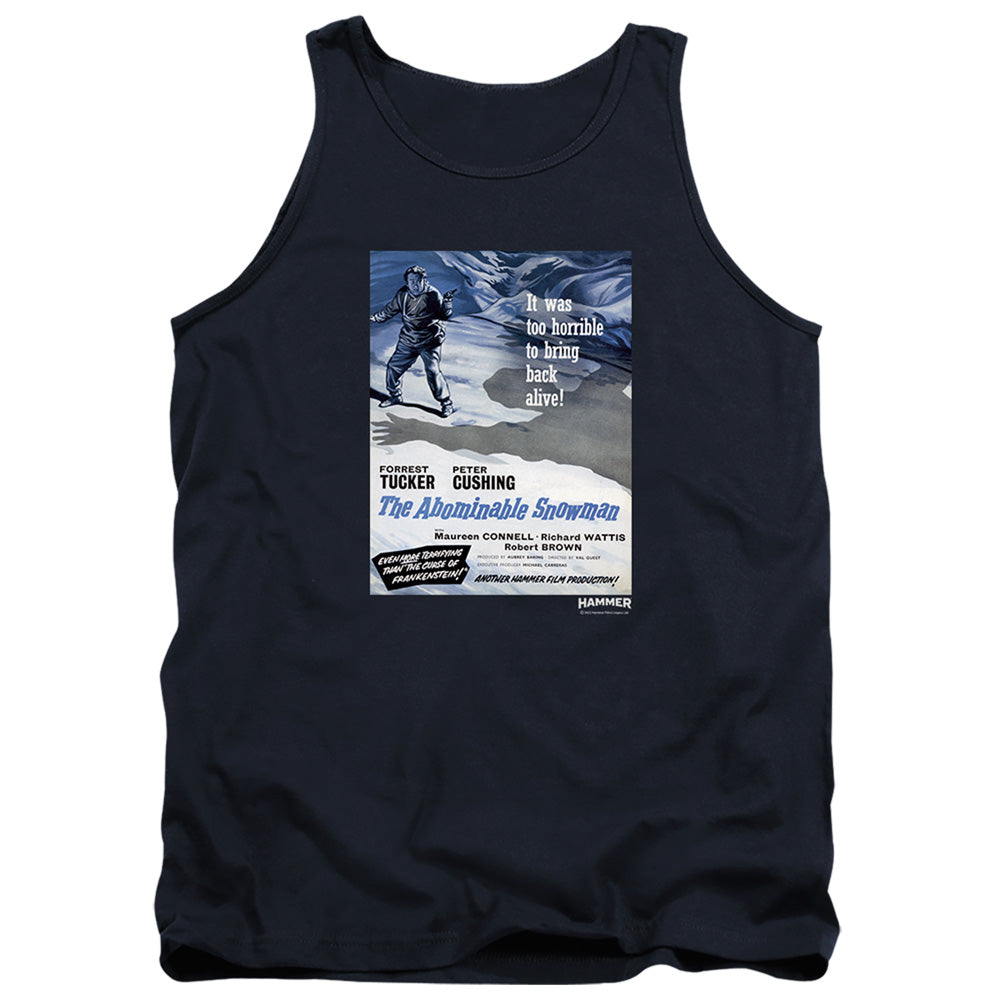 AN OFFCIALLY LICENSED HAMMER HOUSE OF HORROR SNOWMAN ADULT UNISEX TANK TOP NAVY