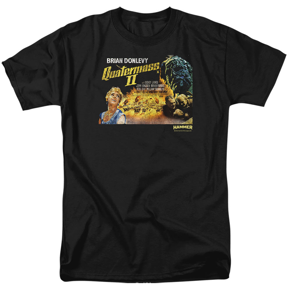 AN OFFCIALLY LICENSED HAMMER HOUSE OF HORROR QUARTERMASS MEN'S REGULAR FIT T-SHIRT BLACK