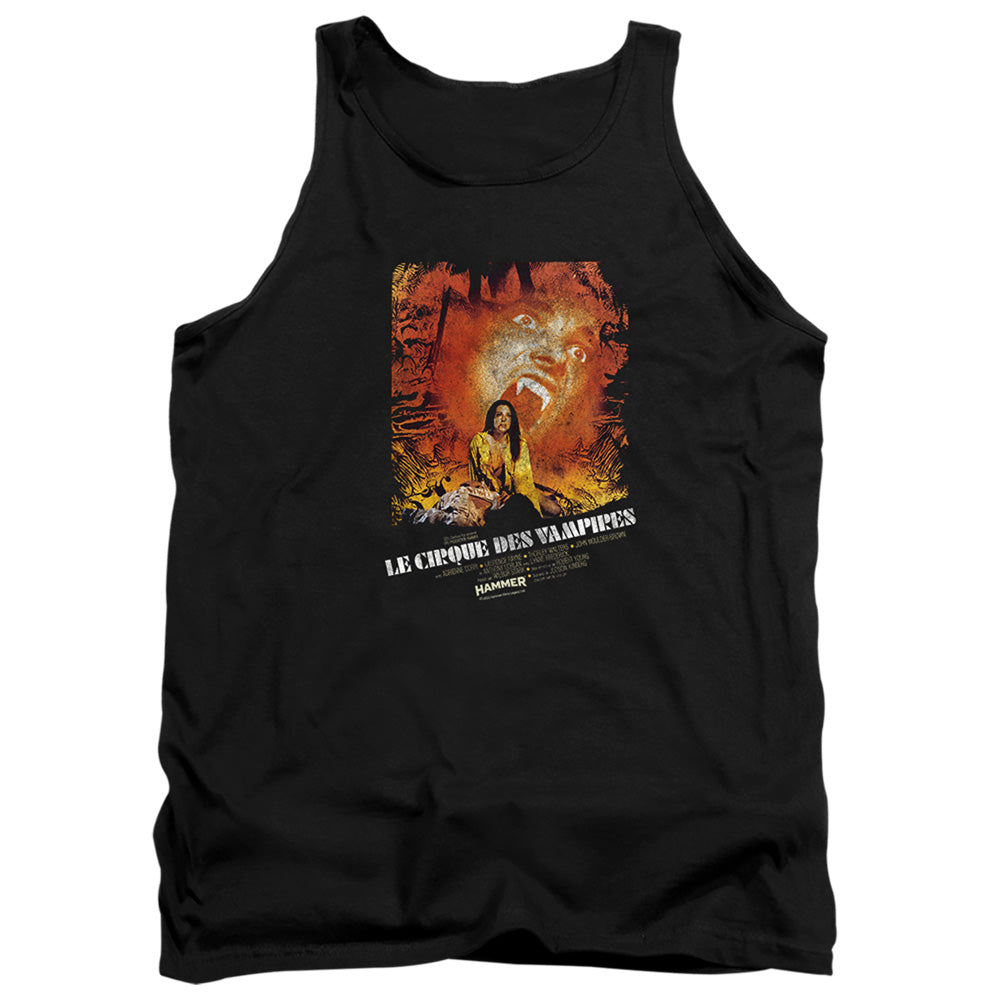 AN OFFCIALLY LICENSED HAMMER HOUSE OF HORROR LE CIRQUE ADULT UNISEX TANK TOP BLACK