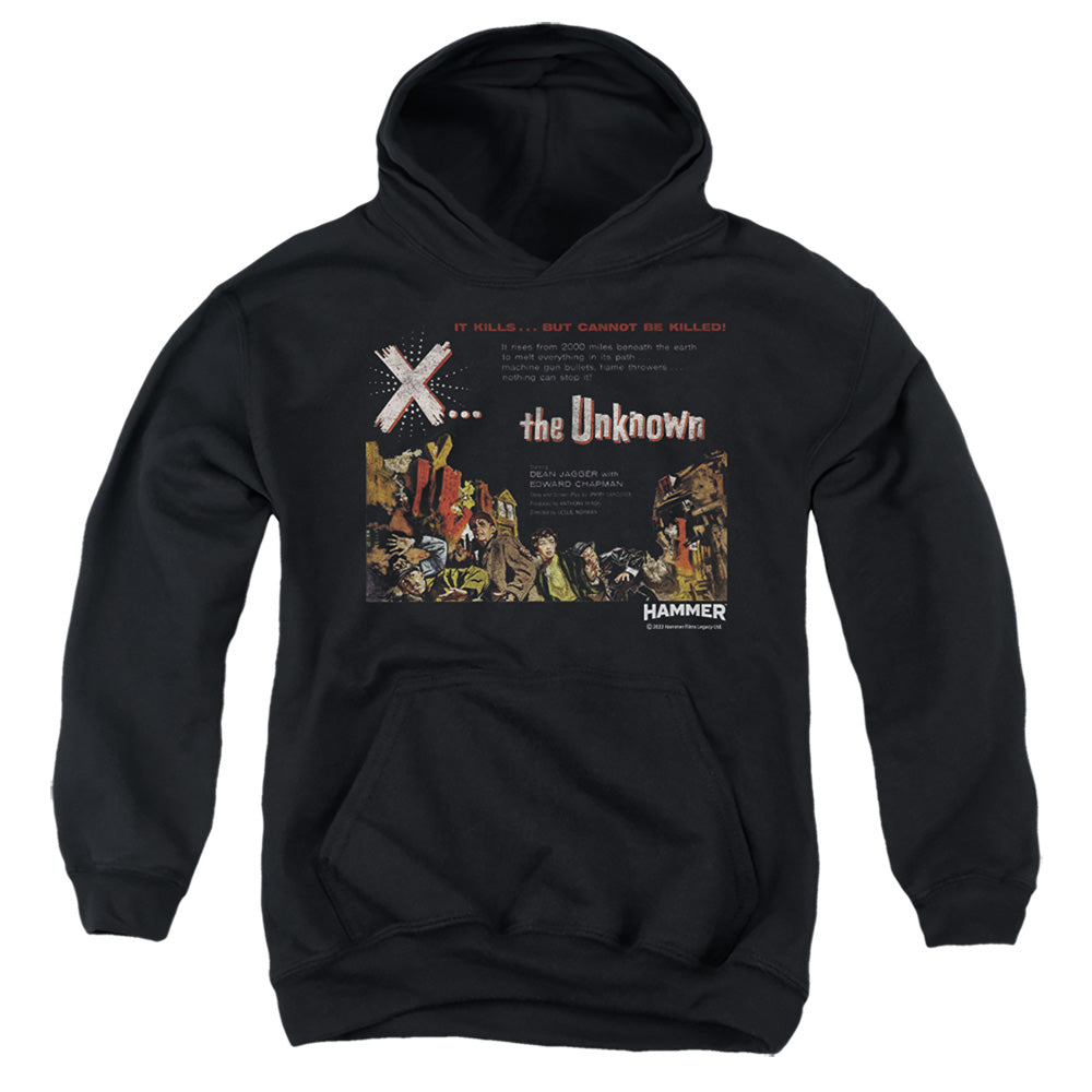 AN OFFCIALLY LICENSED HAMMER HOUSE OF HORROR THE UNKKNOWN YOUTH HOODIE BLACK