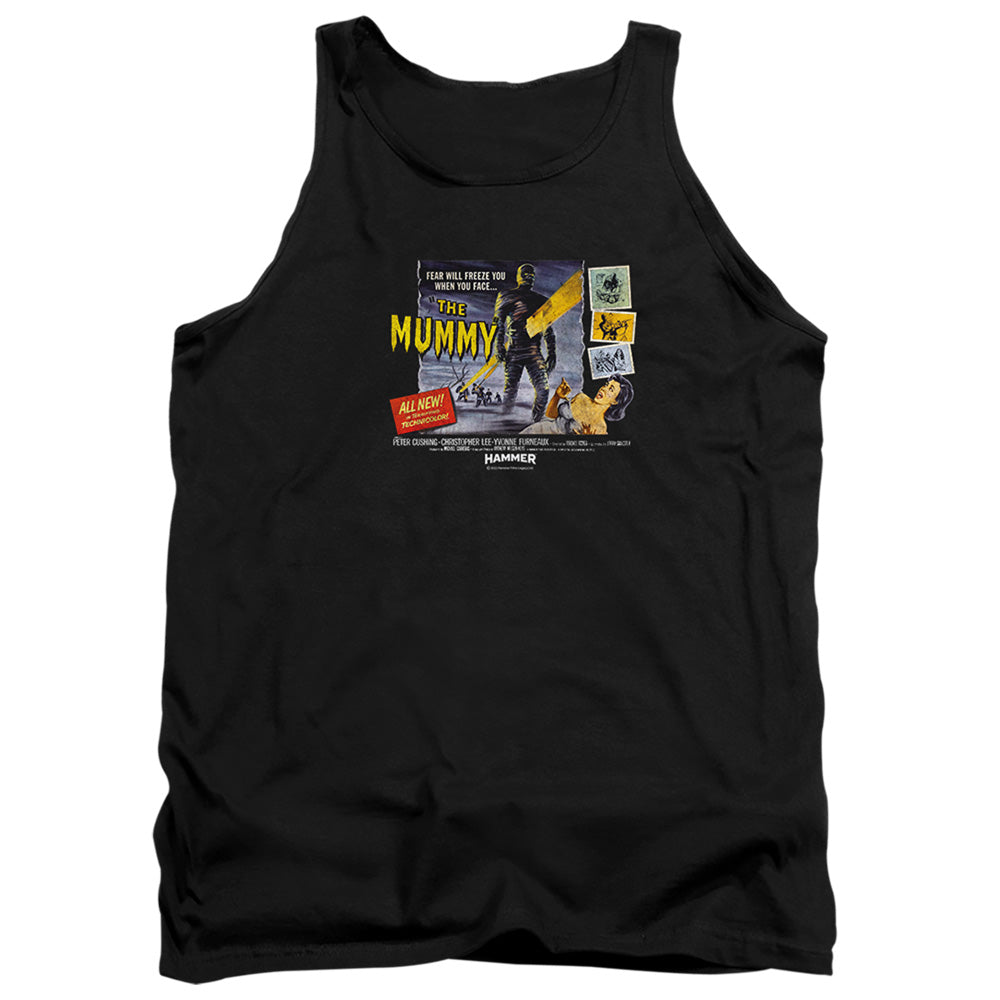 AN OFFCIALLY LICENSED HAMMER HOUSE OF HORROR FEAR WILL FREEZE YOU ADULT UNISEX TANK TOP BLACK