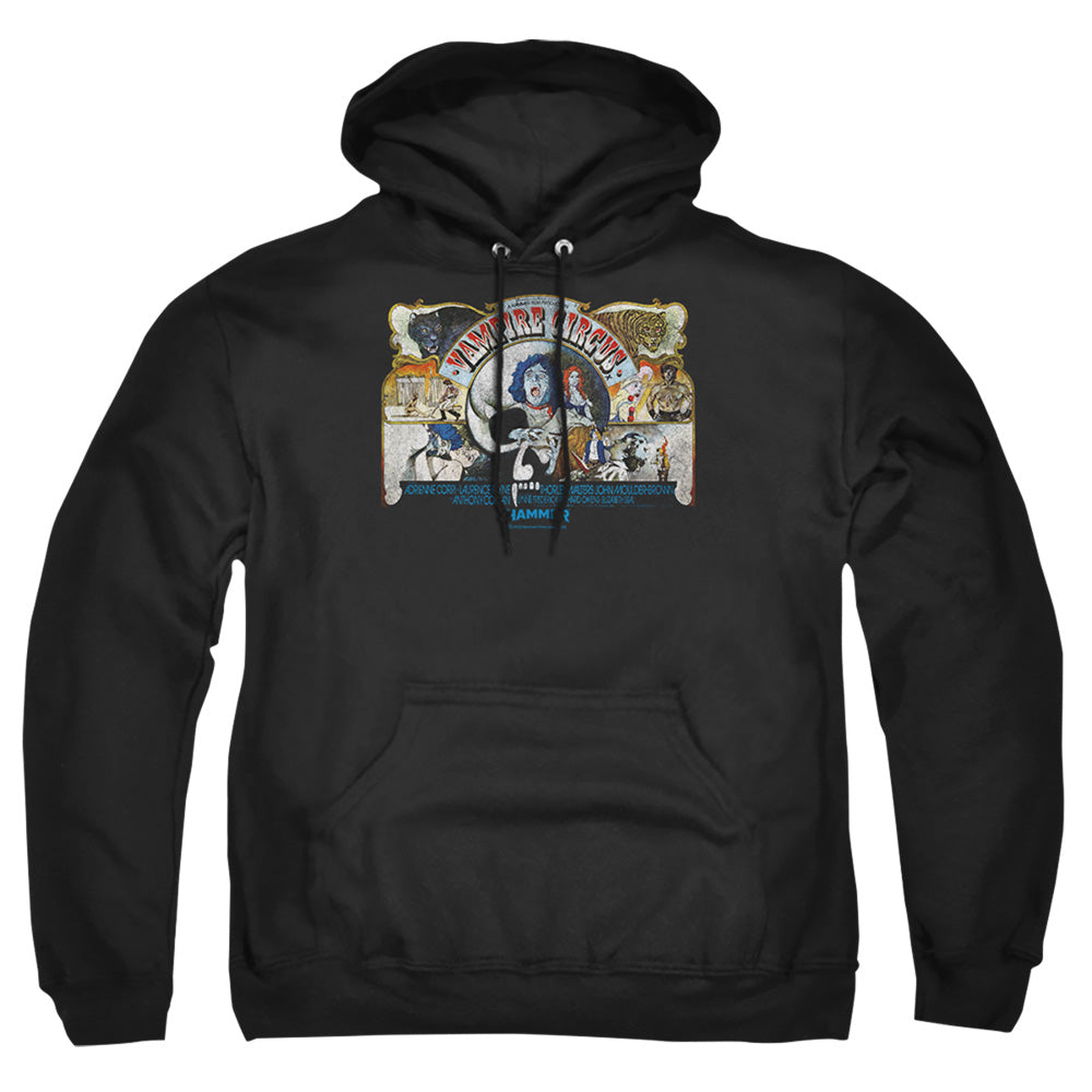 AN OFFCIALLY LICENSED HAMMER HOUSE OF HORROR CIRCUS ADULT UNISEX PULLOVER HOODIE BLACK
