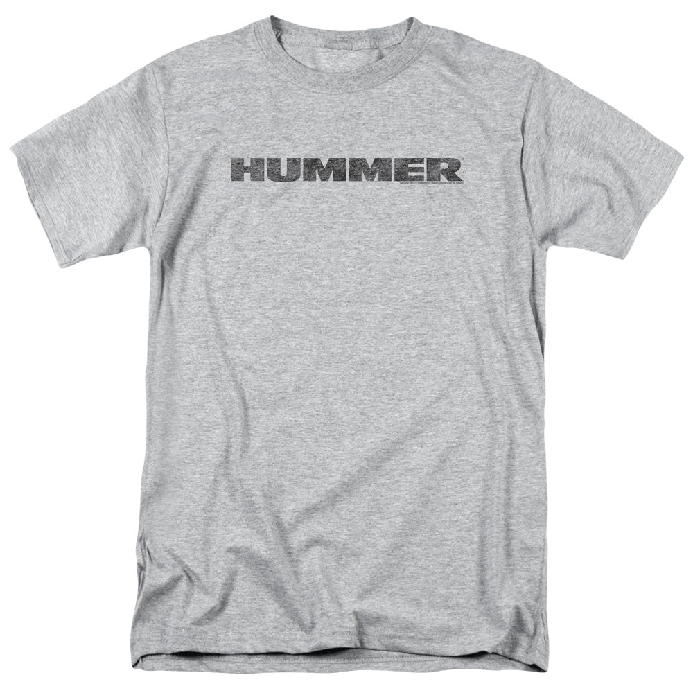 AN OFFCIALLY LICENSED HUMMER DISTRESSED HUMMER LOGO MEN'S REGULAR FIT T-SHIRT ATHLETIC HEATHER