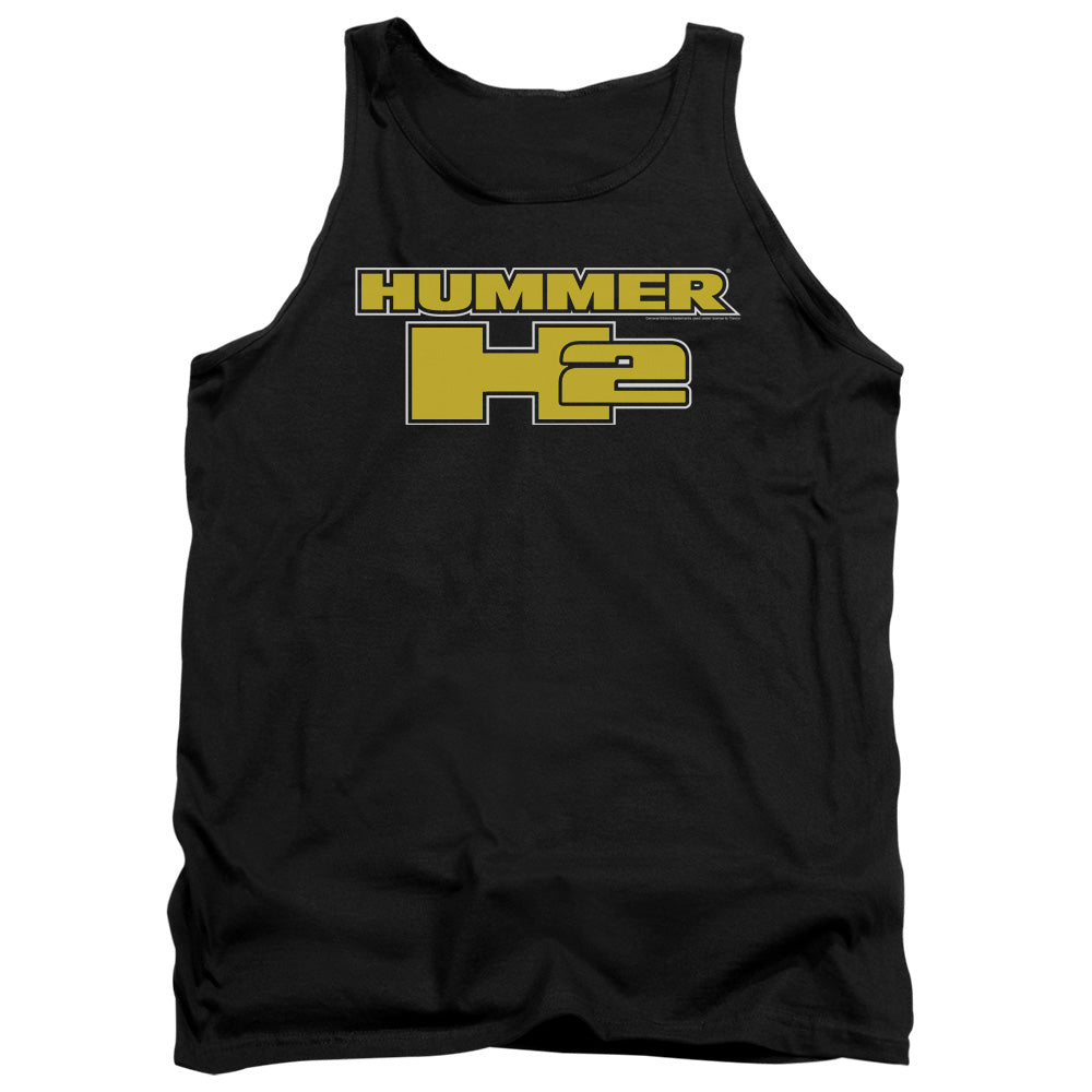 AN OFFCIALLY LICENSED HUMMER H2 BLOCK LOGO ADULT UNISEX TANK TOP BLACK