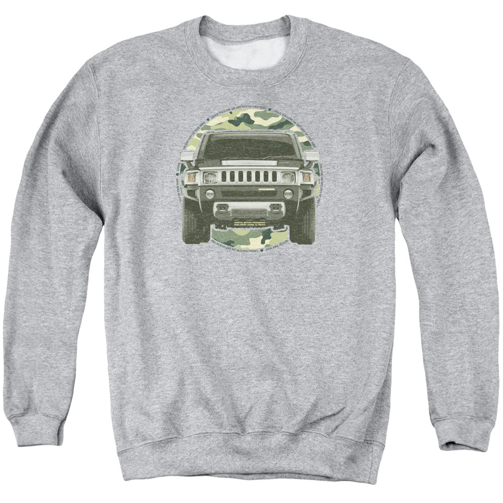 AN OFFCIALLY LICENSED HUMMER LEAD OR FOLLOW ADULT UNISEX CREWNECK SWEATSHIRT ATHLETIC HEATHER