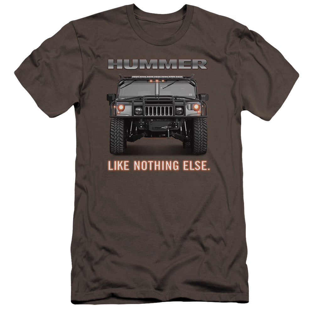 AN OFFCIALLY LICENSED HUMMER LIKE NOTHING ELSE MEN'S PREMIUM SLIM FIT T-SHIRT CHARCOAL