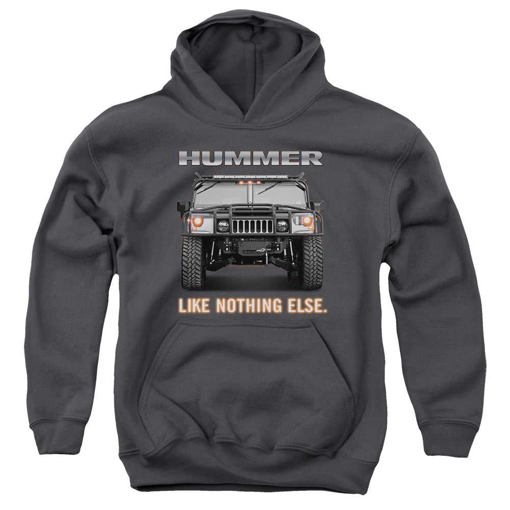 AN OFFCIALLY LICENSED HUMMER LIKE NOTHING ELSE YOUTH HOODIE CHARCOAL