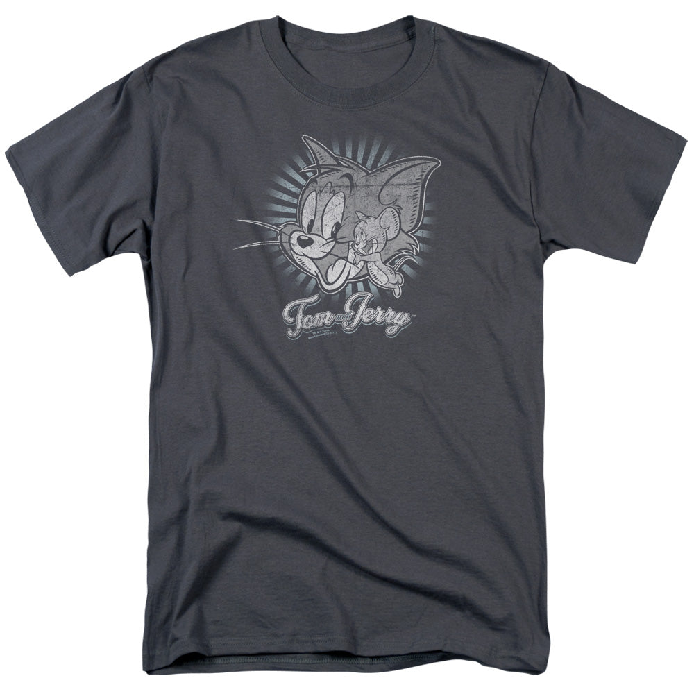 AN OFFCIALLY LICENSED HAPPY CLASSIC PALS HAPPY CLASSIC PALS MEN'S REGULAR FIT T-SHIRT CHARCOAL