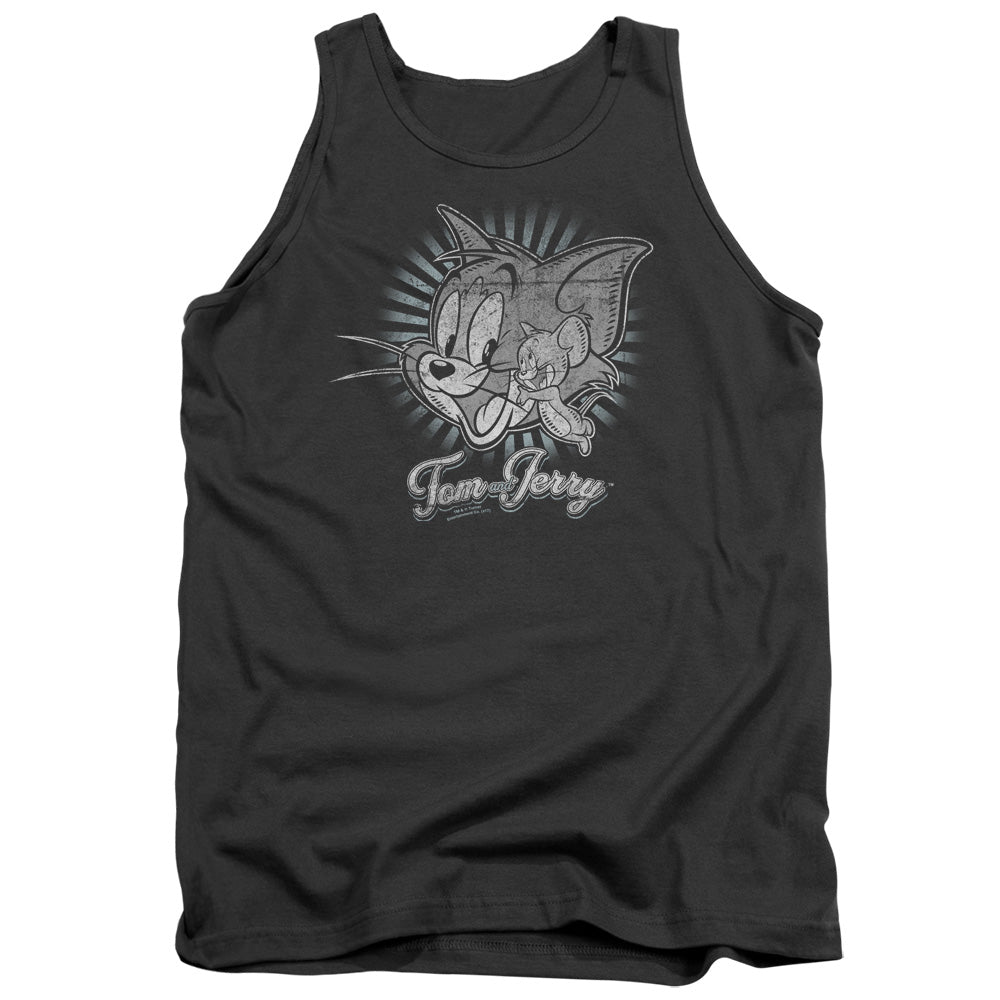 AN OFFCIALLY LICENSED HAPPY CLASSIC PALS HAPPY CLASSIC PALS ADULT UNISEX TANK TOP CHARCOAL