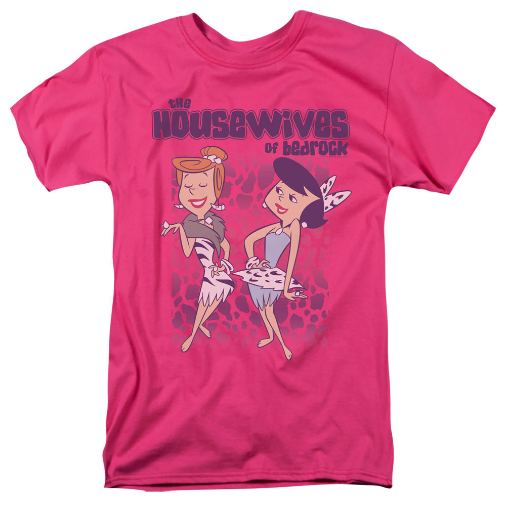 AN OFFCIALLY LICENSED FLINTSTONES HOUSEWIVES MEN'S REGULAR FIT T-SHIRT HOT PINK