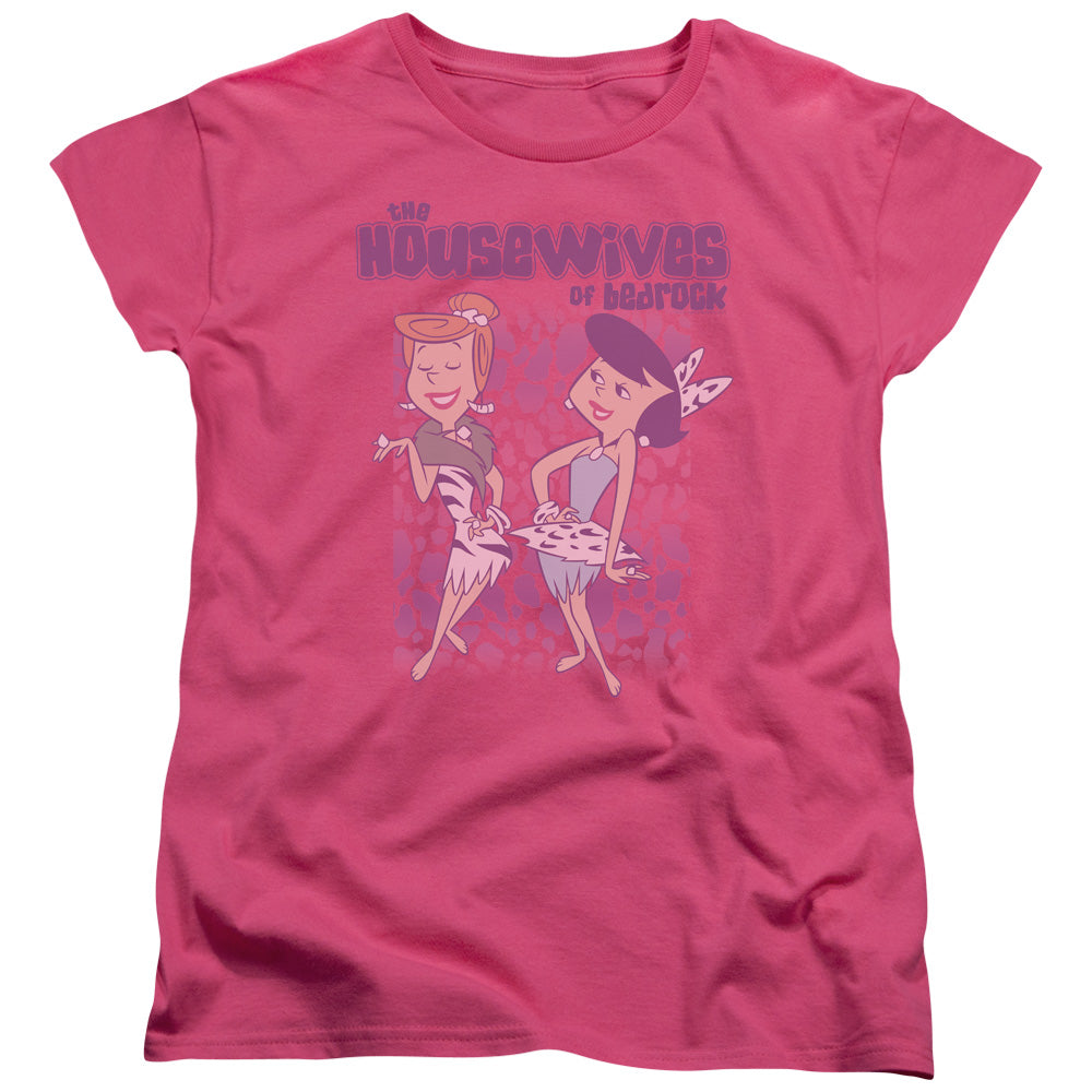 AN OFFCIALLY LICENSED FLINTSTONES HOUSEWIVES WOMEN'S REGULAR FIT T-SHIRT HOT PINK